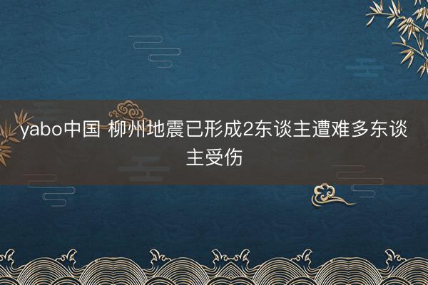 yabo中国 柳州地震已形成2东谈主遭难多东谈主受伤