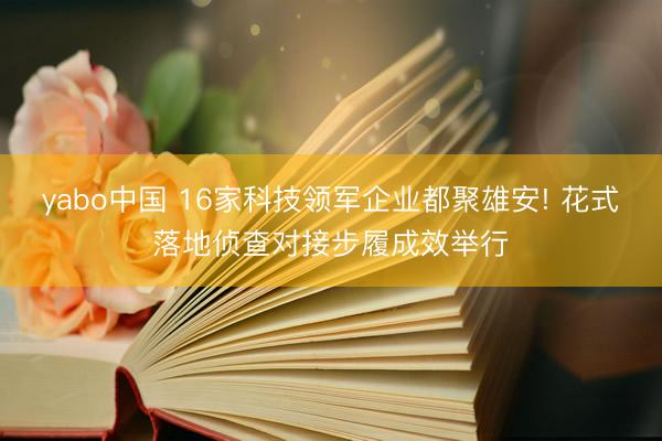 yabo中国 16家科技领军企业都聚雄安! 花式落地侦查对接步履成效举行