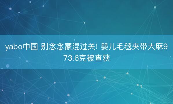 yabo中国 别念念蒙混过关! 婴儿毛毯夹带大麻973.6克被查获