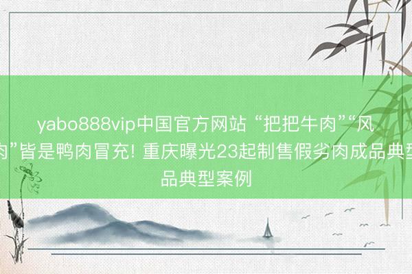 yabo888vip中国官方网站 “把把牛肉”“风仪羊肉”皆是鸭肉冒充! 重庆曝光23起制售假劣肉成品典型案例