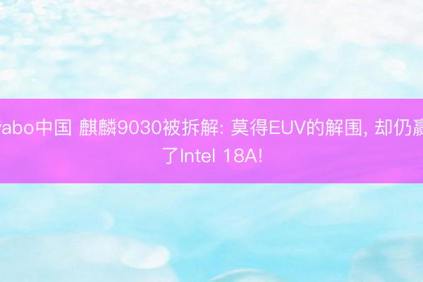 yabo中国 麒麟9030被拆解: 莫得EUV的解围， 却仍赢了Intel 18A!